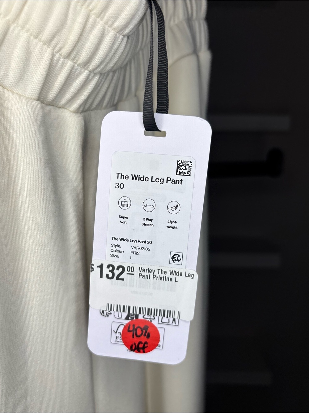 Varley Cream DoubleSoft Elastic Waist Pants - Picture 3 of 3